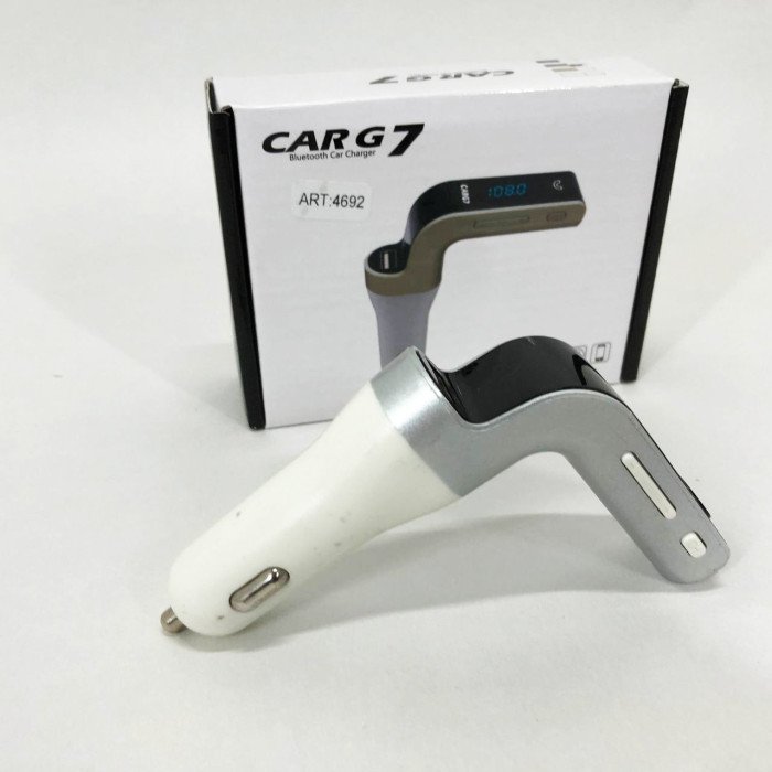 Модулятор FM MOD G7 Bluetooth, Bluetooth модулятор в машину, Фм модулятор блютуз в машину. Колір: сірий