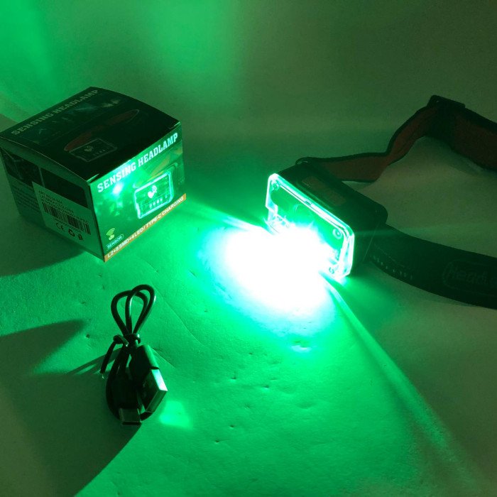 Ліхтар налобний M-006-XPG+8SMD+4SMD(white+red+green+blue+UV), Ліхтар акумуляторний для риболовлі