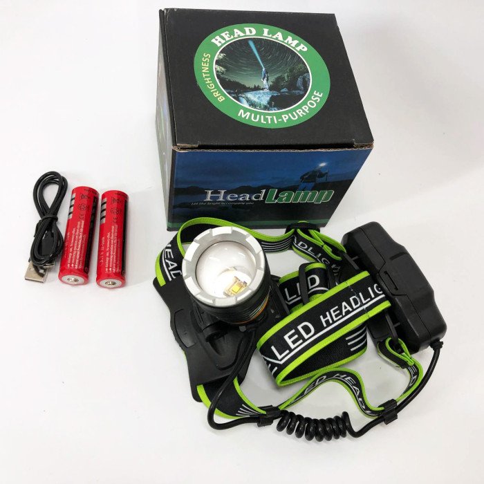 Ліхтар налобний PLD-A12-TG 2x18650, Ліхтарик налобний потужний, Налобний прожектор, Ліхтар для риболовлі