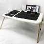 Складаний столик для ноутбука LD-09 E-Table, столик з охолодженням 2 USB кулера, Стіл підставка з вентиляцією