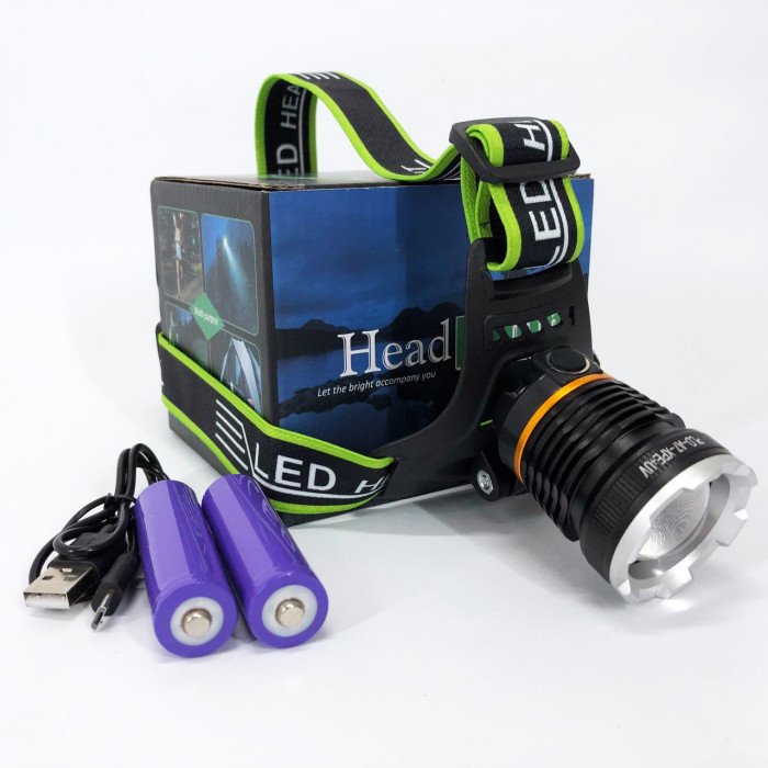 Ліхтар налобний PLD-A7-XPE-UV, Ліхтар акумуляторний для риболовлі, Світлодіодний ліхтар на лоб