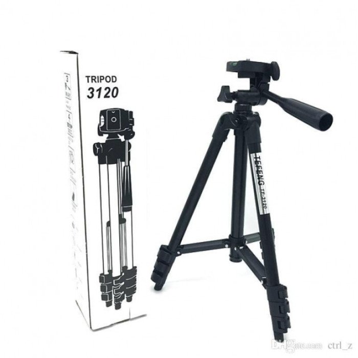 Штатив для телефону та фотоапарата Tripod 3120 PRO портативний трипод 0,35-1.02м висота. Колір: чорний