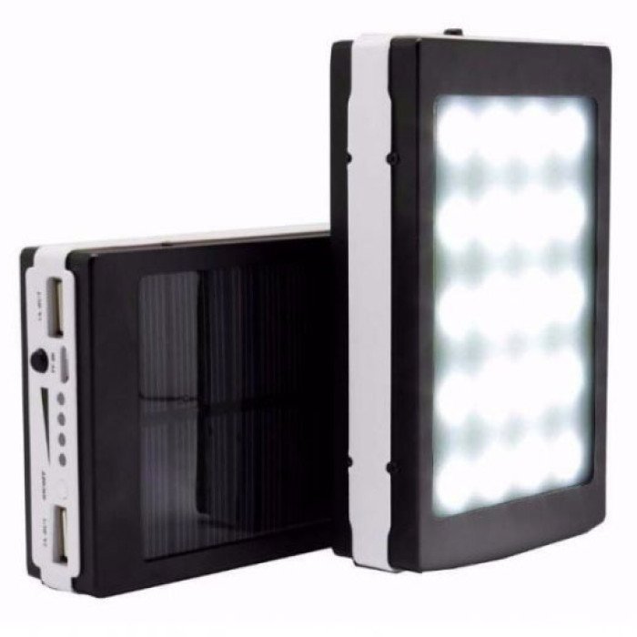 УМБ Power Bank Solar 20000 mAh мобільне зарядне з сонячною панеллю та лампою, повербанк для планшета