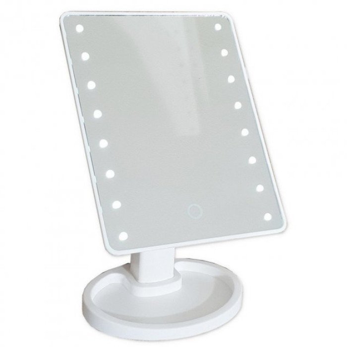 Дзеркало для макіяжу з 16 LED підсвічуванням Mirror White, Дзеркало, що світиться, для макіяжу. Колір: білий
