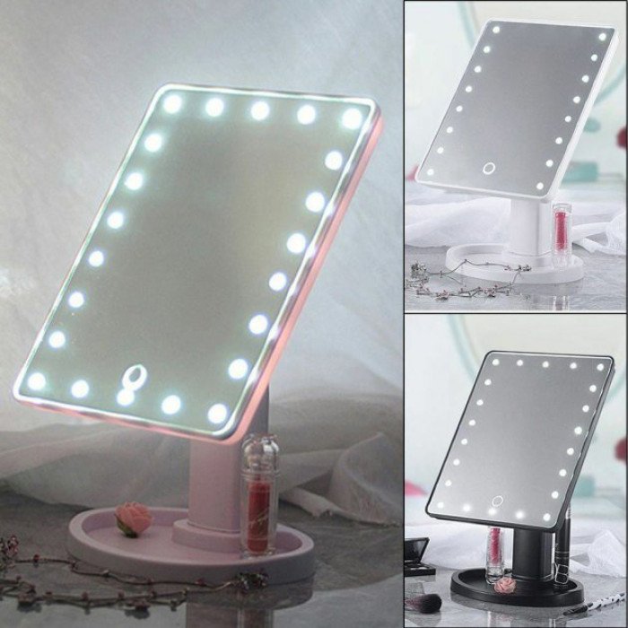 Дзеркало для макіяжу з 16 LED підсвічуванням Mirror White, Дзеркало, що світиться, для макіяжу. Колір: білий