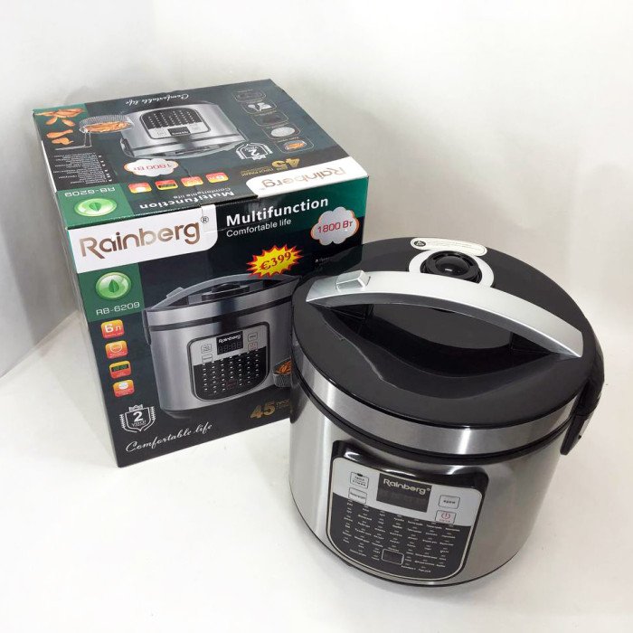 Мультиварка пароварка Rainberg RB-6209 45 програм 6 л 1000W, Сенсорна мультиварка рисоварка