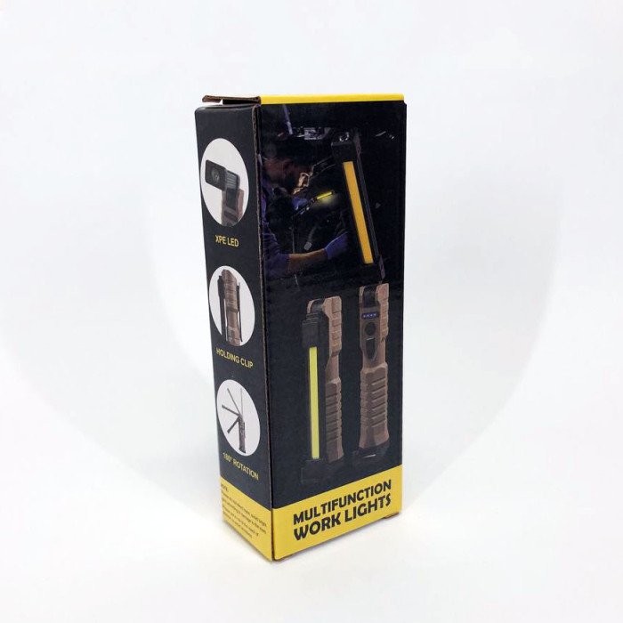 Світлодіодний ліхтар Power Bank кемпінг WL-08 XPE+COB, червоний+білий+жовтий, магніт, гачок