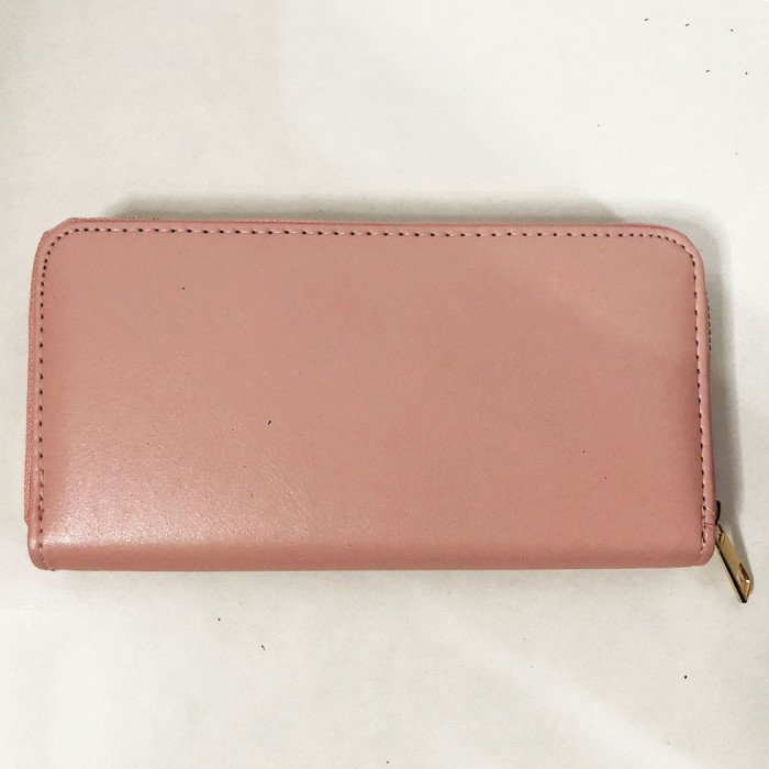 Гаманець з еко шкіри з орнаментом серця. Колір рожевий