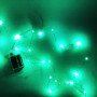 Гірлянда світлодіодна роса на батарейках зелена, провід прозорий, 5м