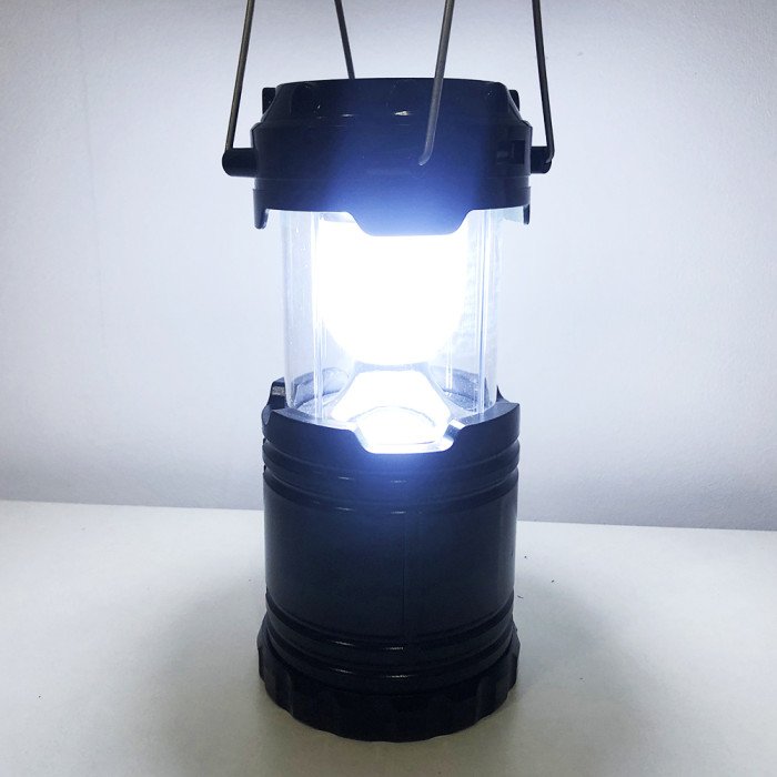 Туристичний ліхтар-лампа на сонячній батареї з павербанком CAMPING MH-5800T (6+1 LED). Колір: чорний