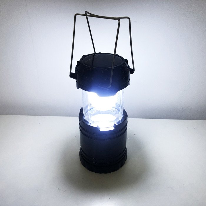 Туристичний ліхтар-лампа на сонячній батареї з павербанком CAMPING MH-5800T (6+1 LED). Колір: чорний