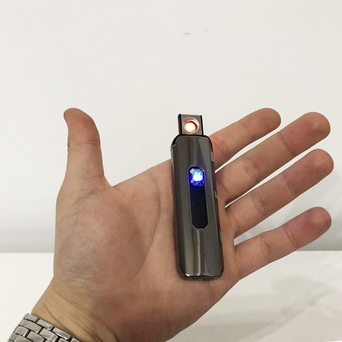 Запальничка електрична, акумуляторна запальничка, запальничка із зарядкою від usb. Колір: платиновий