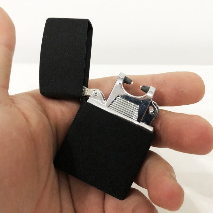 Запальничка імпульсна NB USB-215, Запальничка акумуляторна подарункова, USB запальничка. Колір: чорний