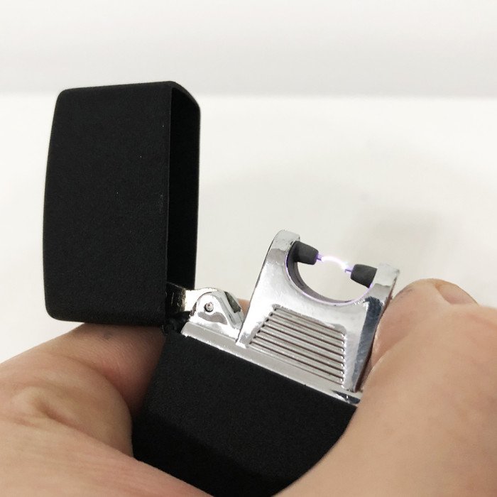 Запальничка імпульсна NB USB-215, Запальничка акумуляторна подарункова, USB запальничка. Колір: чорний