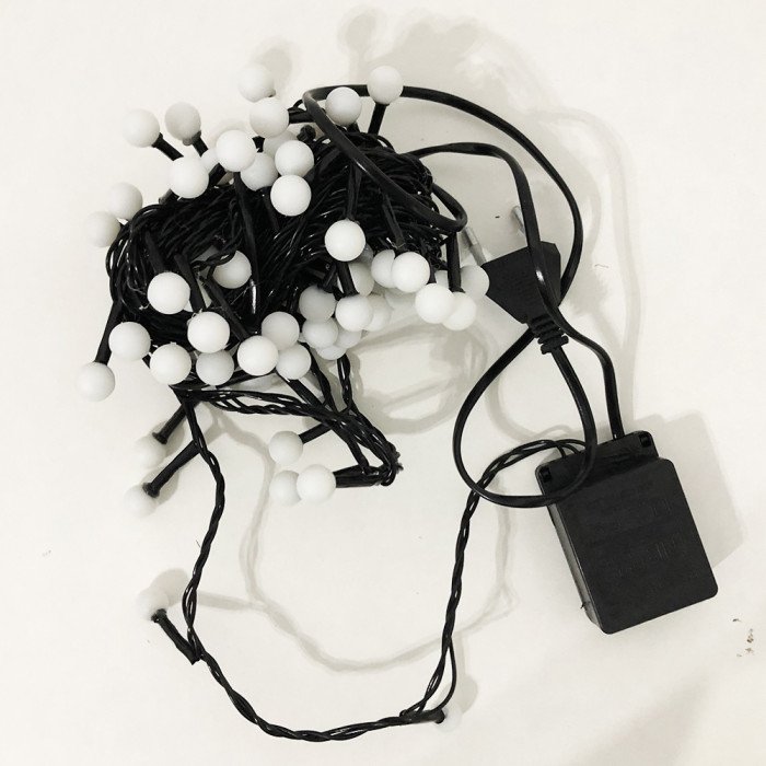 Гірлянда на ялинку, гірлянда для будинку, різнобарвна мультіцвет. 5 режимів. Чорний провід. 7м