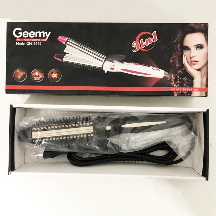 Щипці гребінець для волосся GEMEI GM-2929. Колір чорний