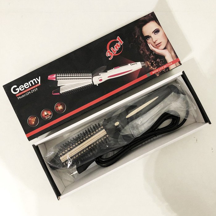 Щипці гребінець для волосся GEMEI GM-2929. Колір чорний