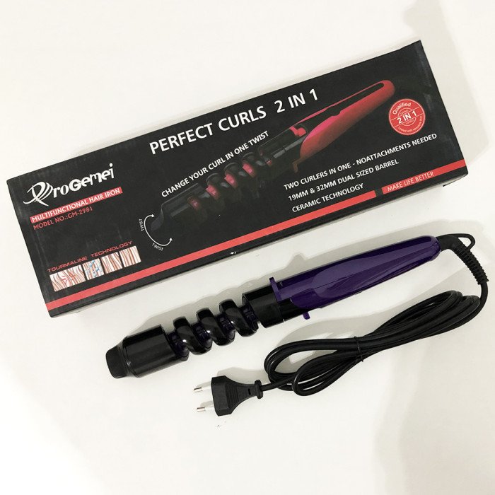 Плойка для завивки волосся GEMEI GM-2981. Колір фіолетовий