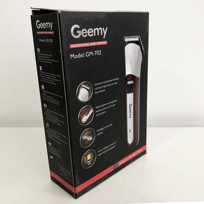 Машинка для стрижки GEMEI GM-702. Колір червоний