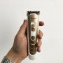 Машинка для стрижки волосся Gemei GM-6113 акумуляторна, чоловіча машинка для гоління. Колір: золотий