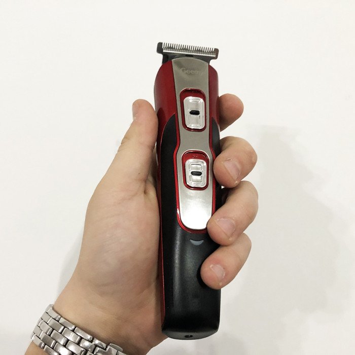 Машинка для стрижки 10в1 GEMEI GM-592, машина для окантування, підстригальна машинка. Колір: червоний