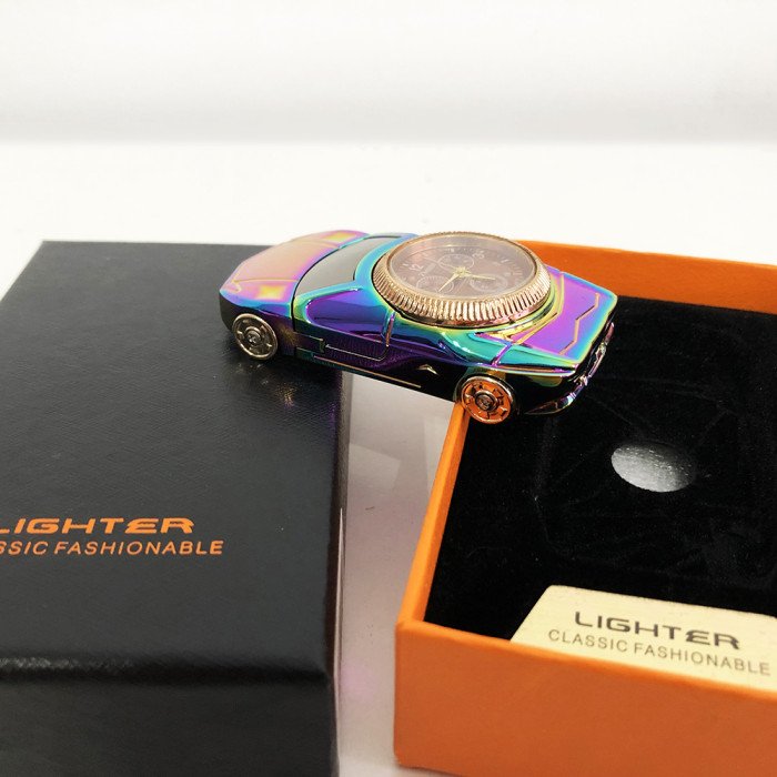 Спіральна запальничка, електрозапальничка акумуляторна USB-813 + годинник