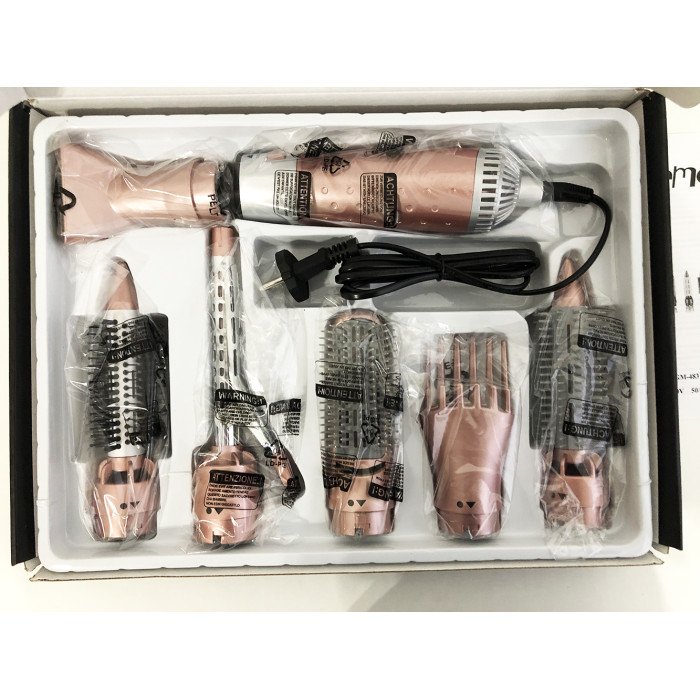 Щипці фен для волосся мультистайлер GEMEI GM-4831 7в1, класичний фен для волосся, потужний фен для волосся