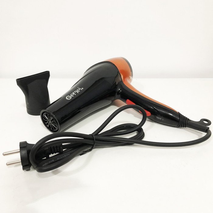 Фен GEMEI GM-1766 2.6 кВт АС, фен для голови, жіночий фен для волосся, фен сушка. Колір: помаранчевий