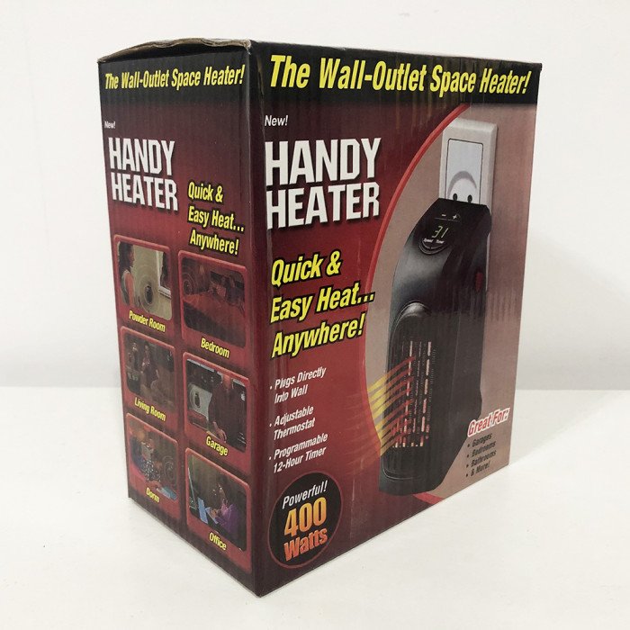 Портативний обігрівач Rovus Handy Heater Black 400 Вт, обігрівач дуйчик, побутовий тепловентилятор