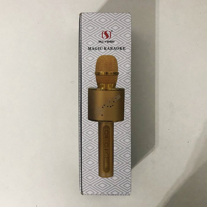 Бездротовий Bluetooth Мікрофон для Караоке Мікрофон DM Karaoke Y 63 + BT. Колір: золотий