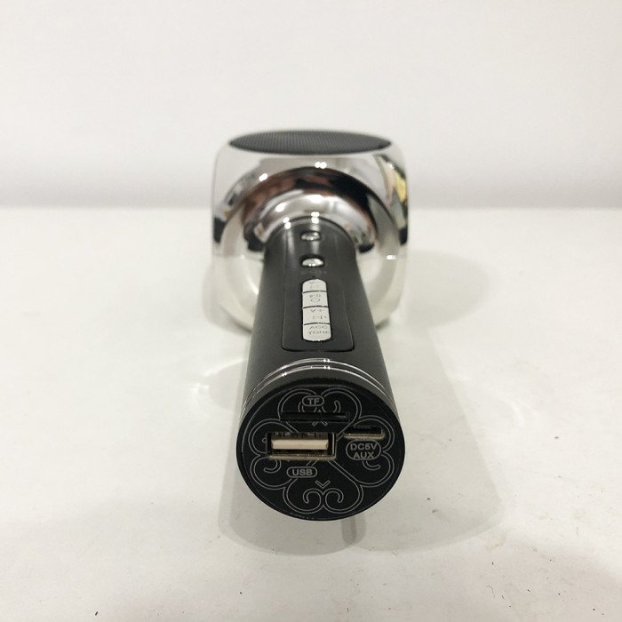 Бездротовий Bluetooth Мікрофон для Караоке Мікрофон DM Karaoke Y 63 + BT. Колір: чорний з сріблом