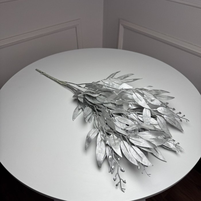 Рускус букет штучний, В-55 см 5шт/уп. Колір: срібний