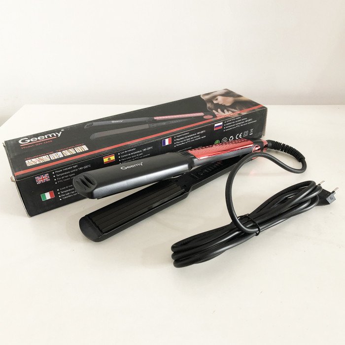 Щипці GEMEI GM-2808W для завивки волосся керамічна 4 темп режиму 40 Вт. Колір рожевий