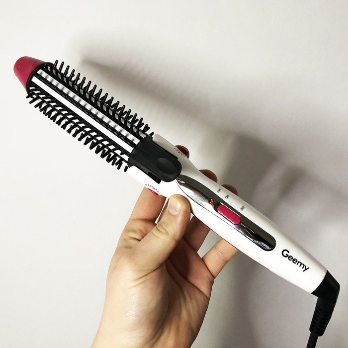 Щипці гребінець для волосся GEMEI GM-2929. Колір білий