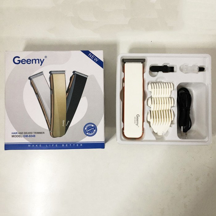 Професійна машинка для стрижки волосся Gemei GM-6048, електробритва для голови. Колір: білий