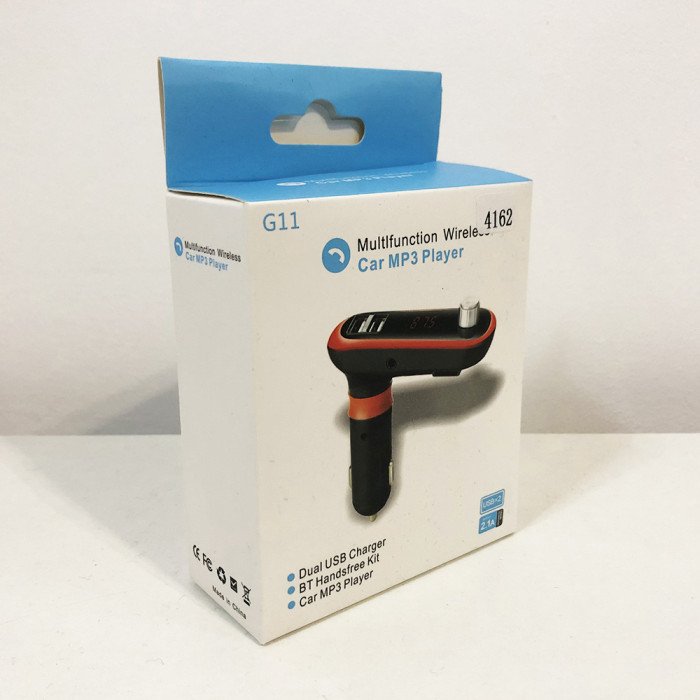 FM Трансмітер в машину SmartUS G11 BT ФМ модулятор автомобільний. Колір синій