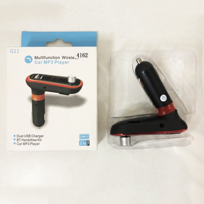 FM Трансмітер в машину SmartUS G11 BT ФМ модулятор автомобільний. Колір червоний