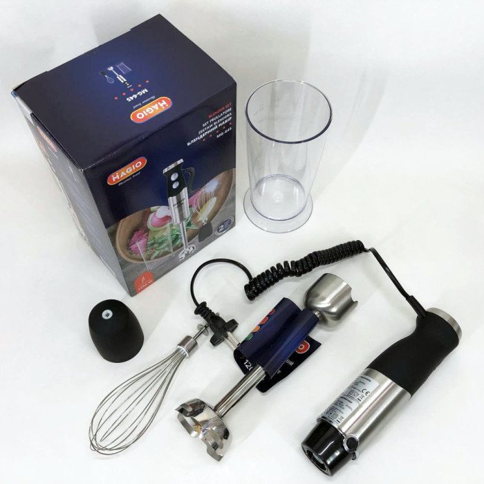 Блендер занурювальний 3в1 Magio MG-645 1200 Вт, міксер блендер ручний, блендер для молочних коктейлів