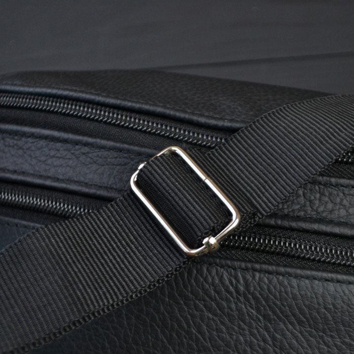 Бананка з натуральної шкіри, сумка чоловіча-жіноча барсетка чорна сумочка