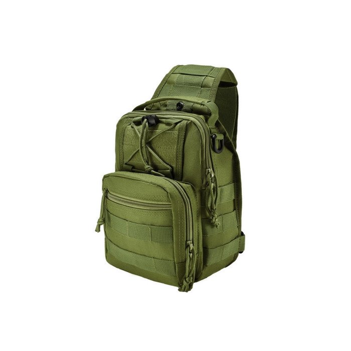 Якісна тактична сумка, укріплена чоловіча сумка, рюкзак тактична слінг. Колір: хакі