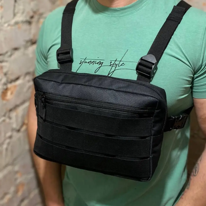 Чоловіча сумка рюкзак слінг, Сумка ЗСУ, Нагрудна сумка кобура, Нагрудна сумка тактична тканинна