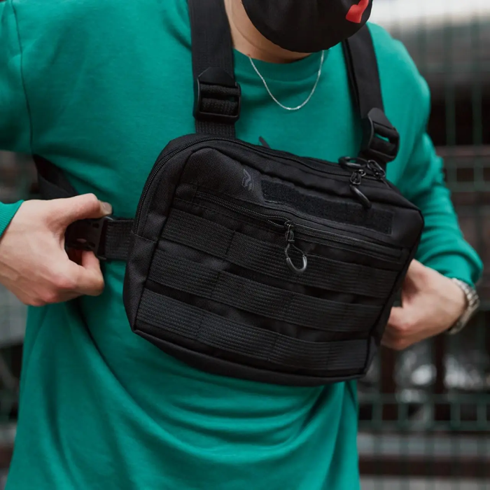 Чоловіча тактична сумка барсетка, Армійська сумка через плече, Нагрудна сумка тактична тканинна