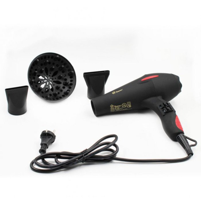 Професійний фен для волосся Domotec MS 0219 з дифузором 3000Вт чорний
