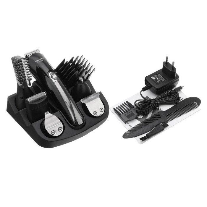 Тример чоловічий Kemei KM-600 універсальний 11 в 1 для стрижки волосся та гоління бороди та носа, бездротовий