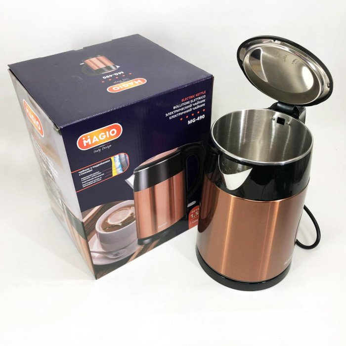 Електрочайник MAGIO MG-490, 1240Вт, 1.5л, гарний електричний чайник, тихий електричний чайник
