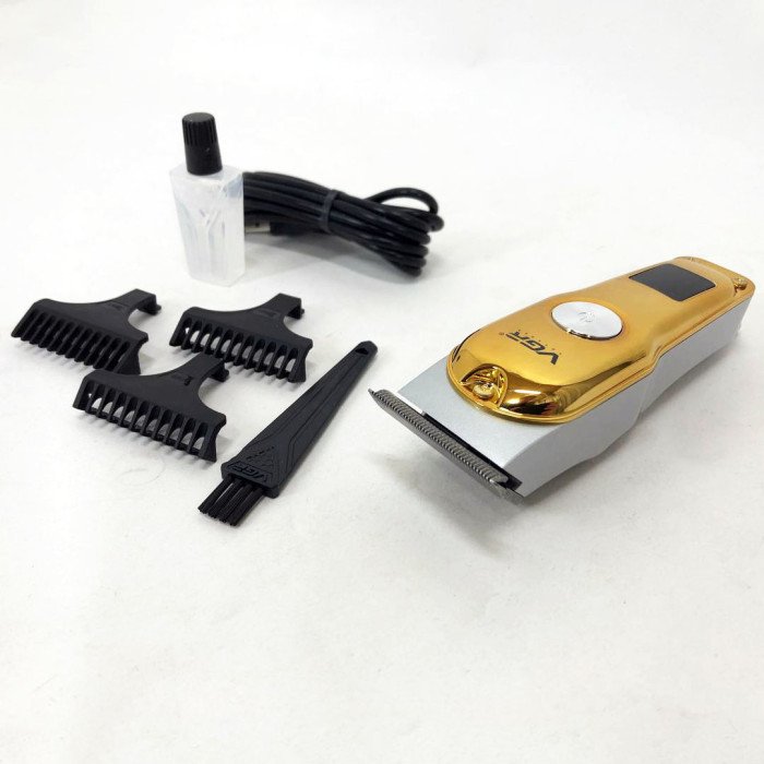 Тример для волосся та бороди VGR V-290 LED Display 3 насадки, машинка для стрижки волосся домашня