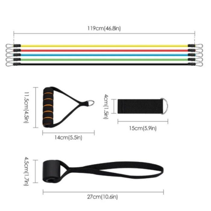 Гумовий еспандер для тренувань рук, Фітнес гумки 5 в 1, Фітнес петлі гумки еспандер