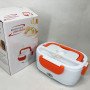 Ланч бокс електричний із підігрівом Lunch Heater 220V Pro, контейнер для їжі з відсіками. Колір: помаранчевий