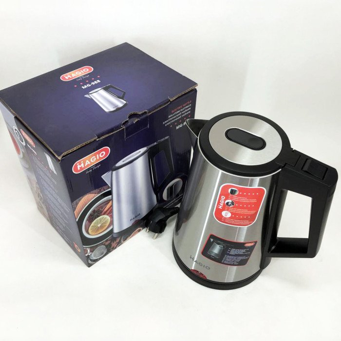 Електрочайник MAGIO MG-988, гарний електричний чайник, тихий електричний чайник, безшумний чайник