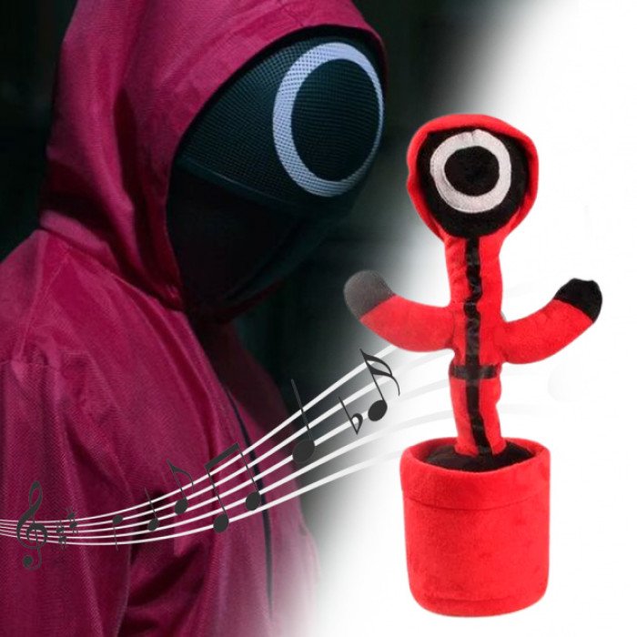 Інтерактивна дитяча іграшка танцюючий кактус Гра в кальмара співає танцює світиться на акумуляторі